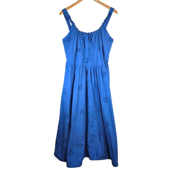 Gap Eyelet Scoop Neck Dress in Dazzling Blue - Picture 5 of 14